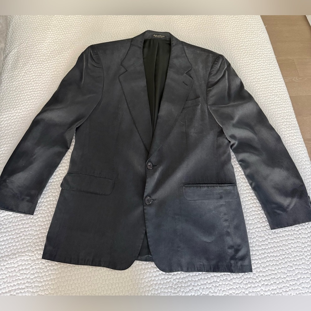 Men's Charcoal Blazer.. silk material